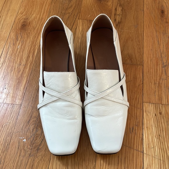 Chiko White Custom Made Square Toe Heels - Picture 2 of 9